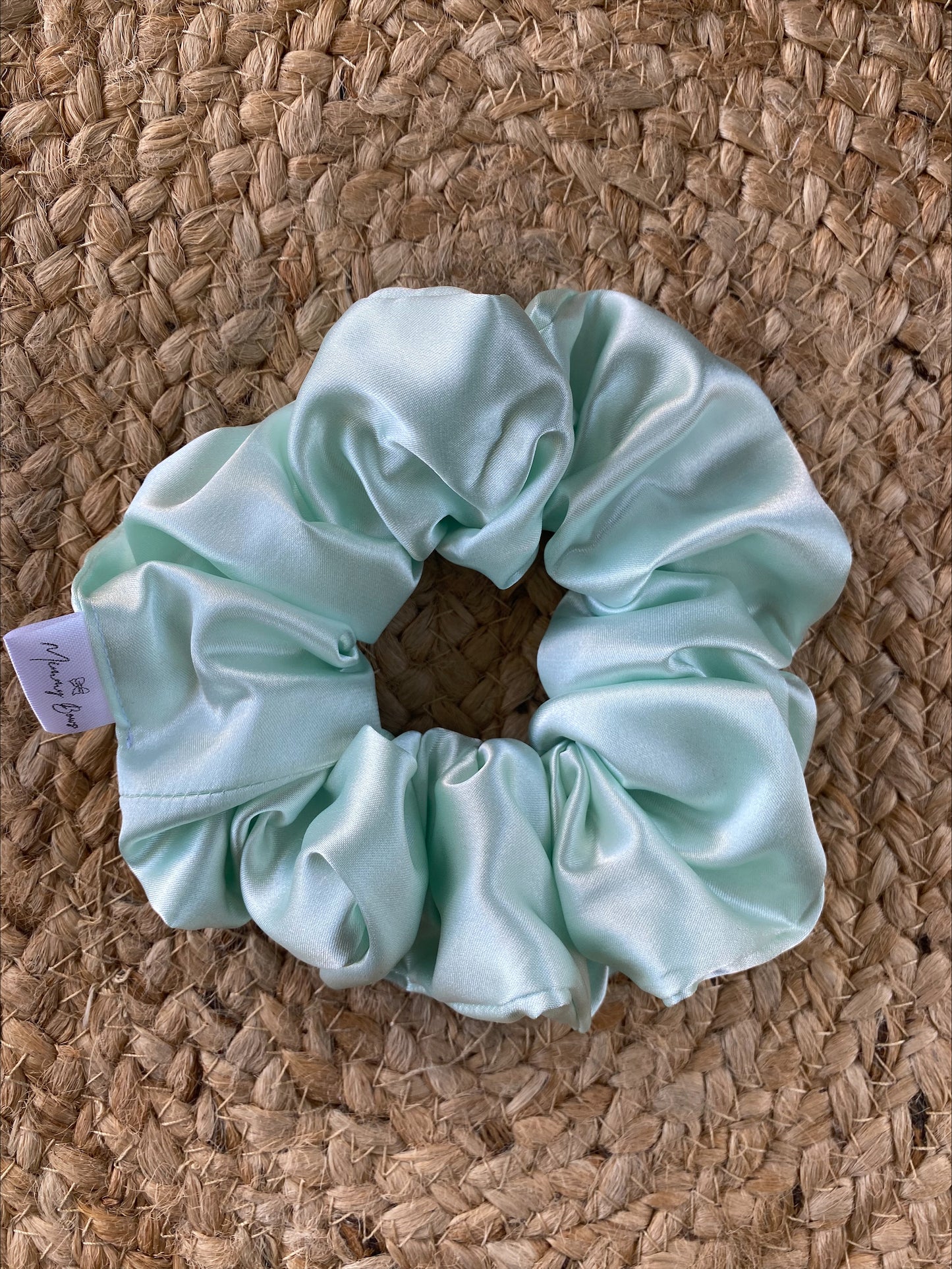 Minty Satin Scrunchie
