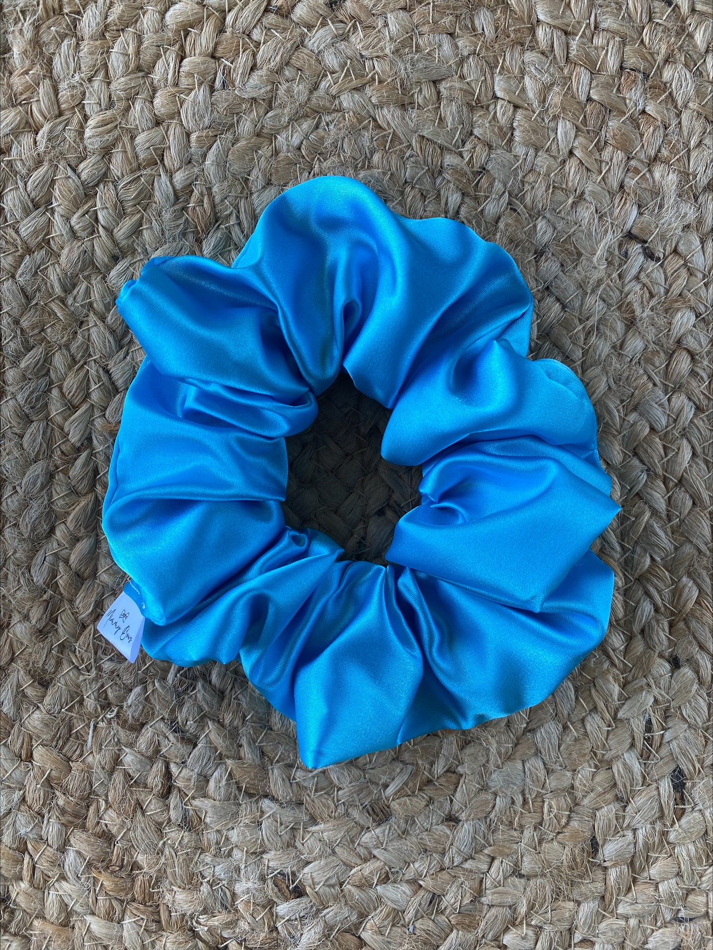 Cobalt Satin Scrunchie