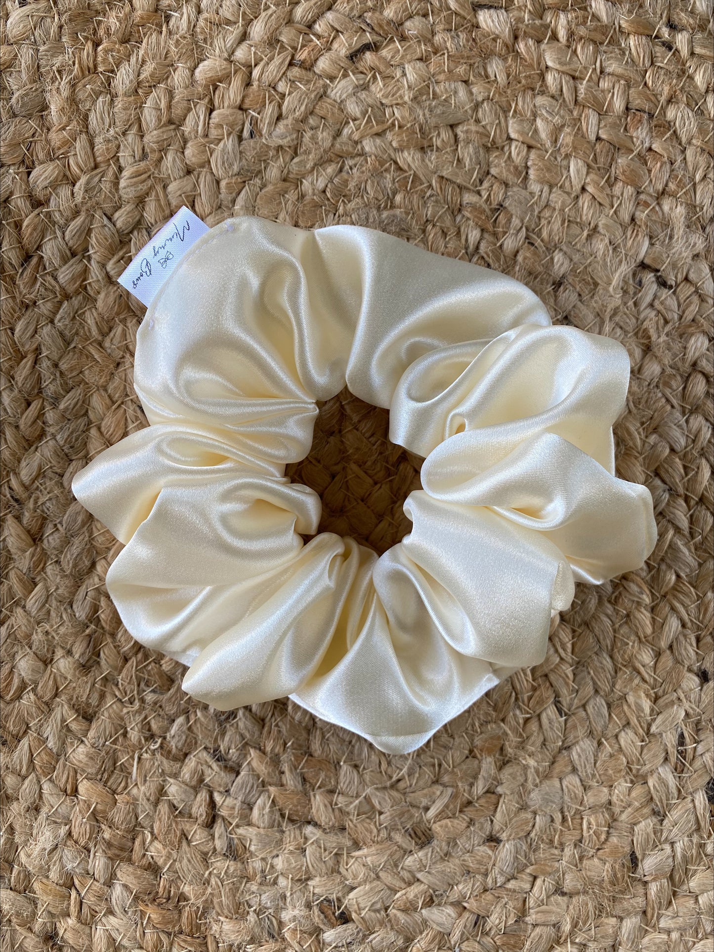 Ivory Satin Scrunchie
