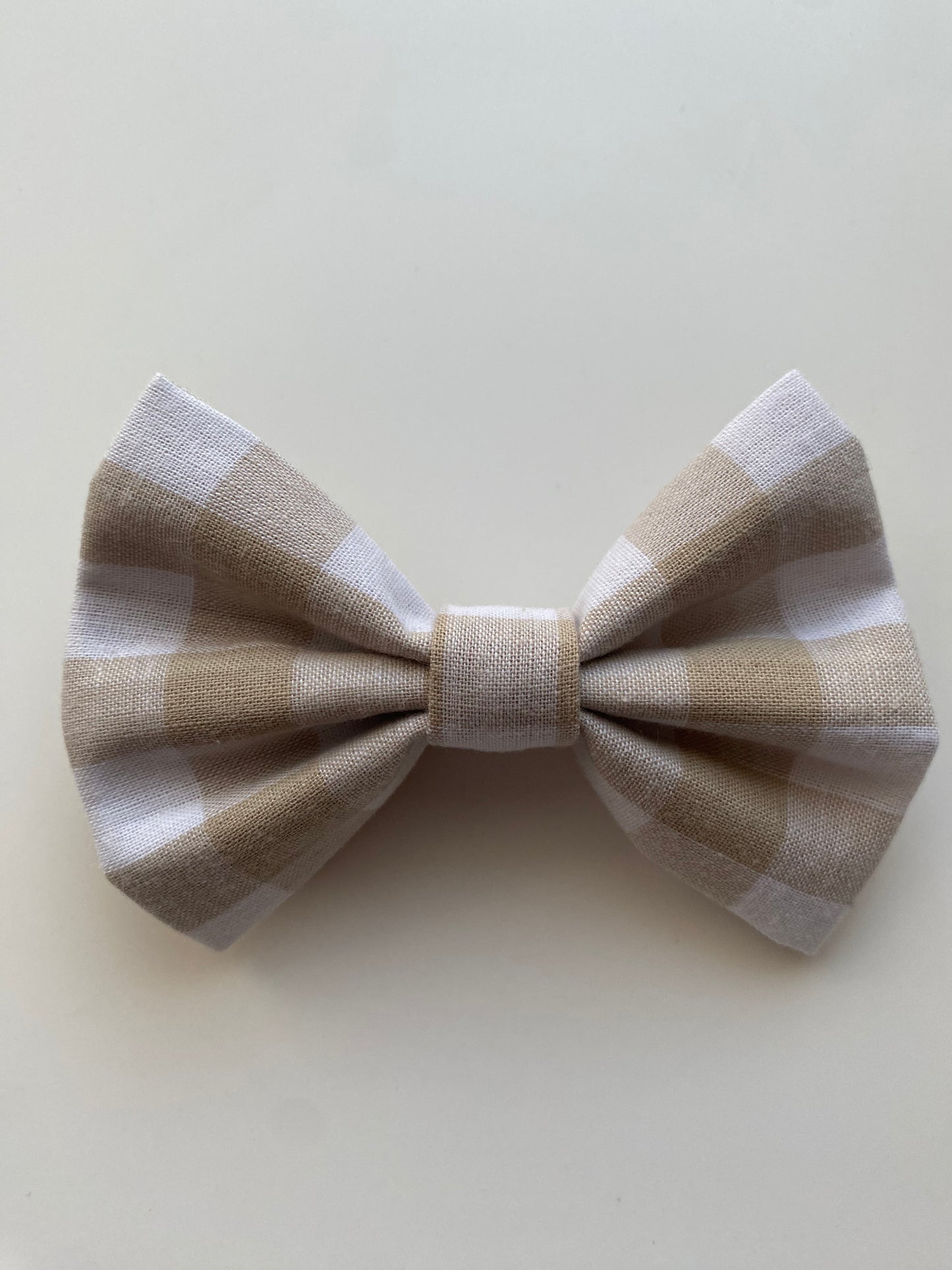 Sand Gingham Bow Tie