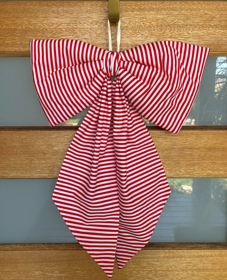 Red Candy Cane Door Bow