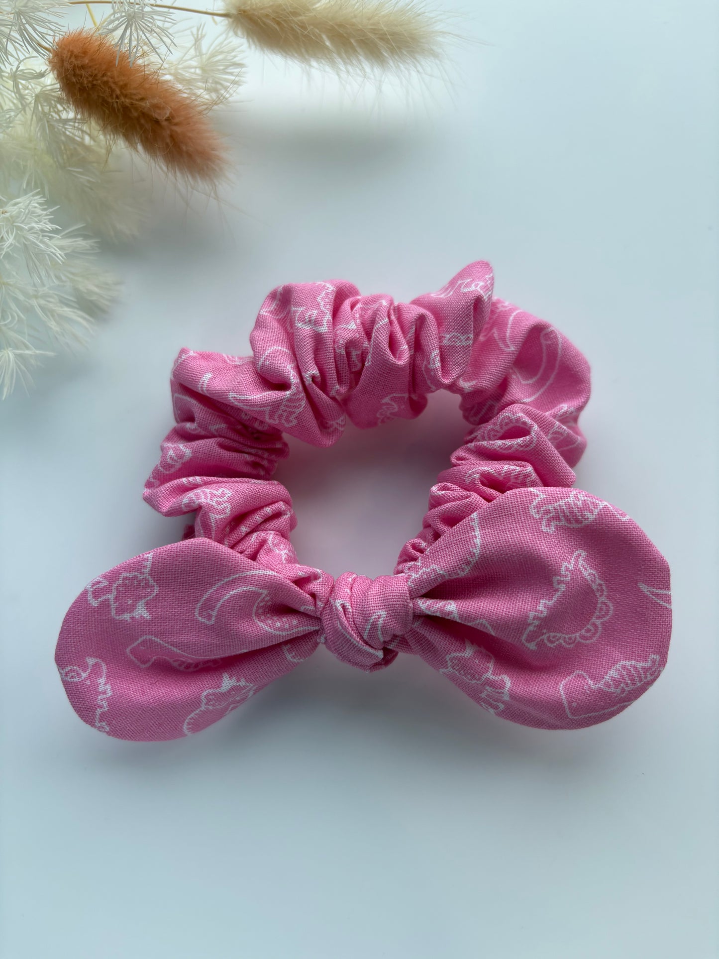 Pink Dinos Mini Scrunchie