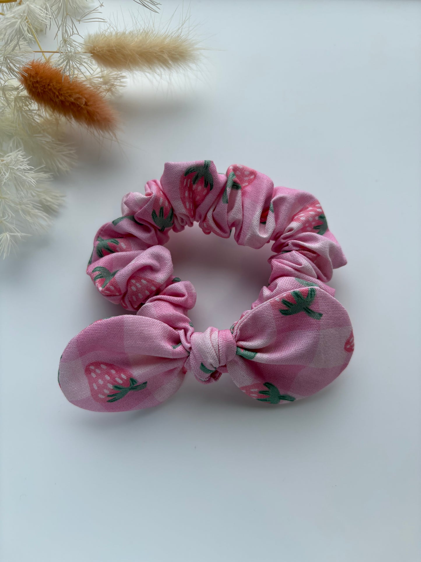 Strawberry Kisses Mini Scrunchie