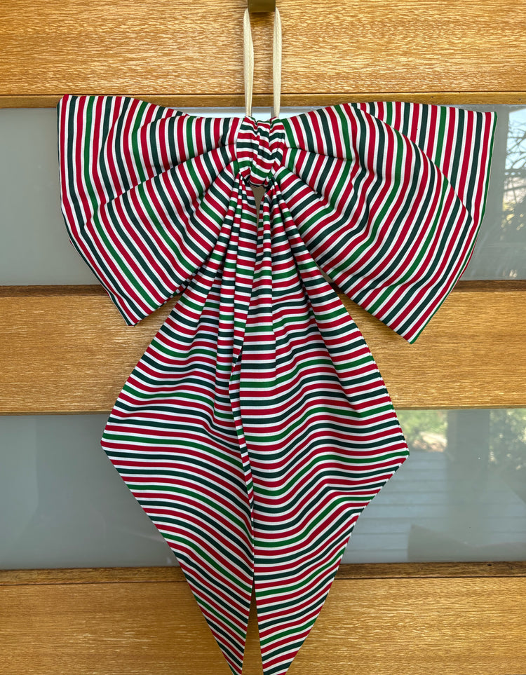 Green and Red Candy Cane Door Bow