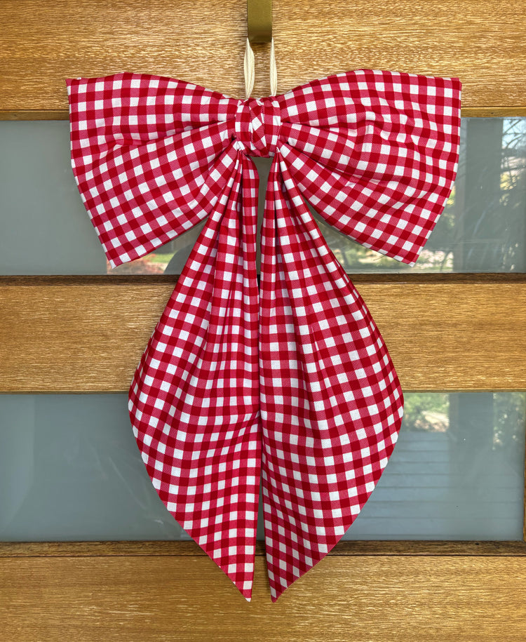 Red Gingham Door Bow