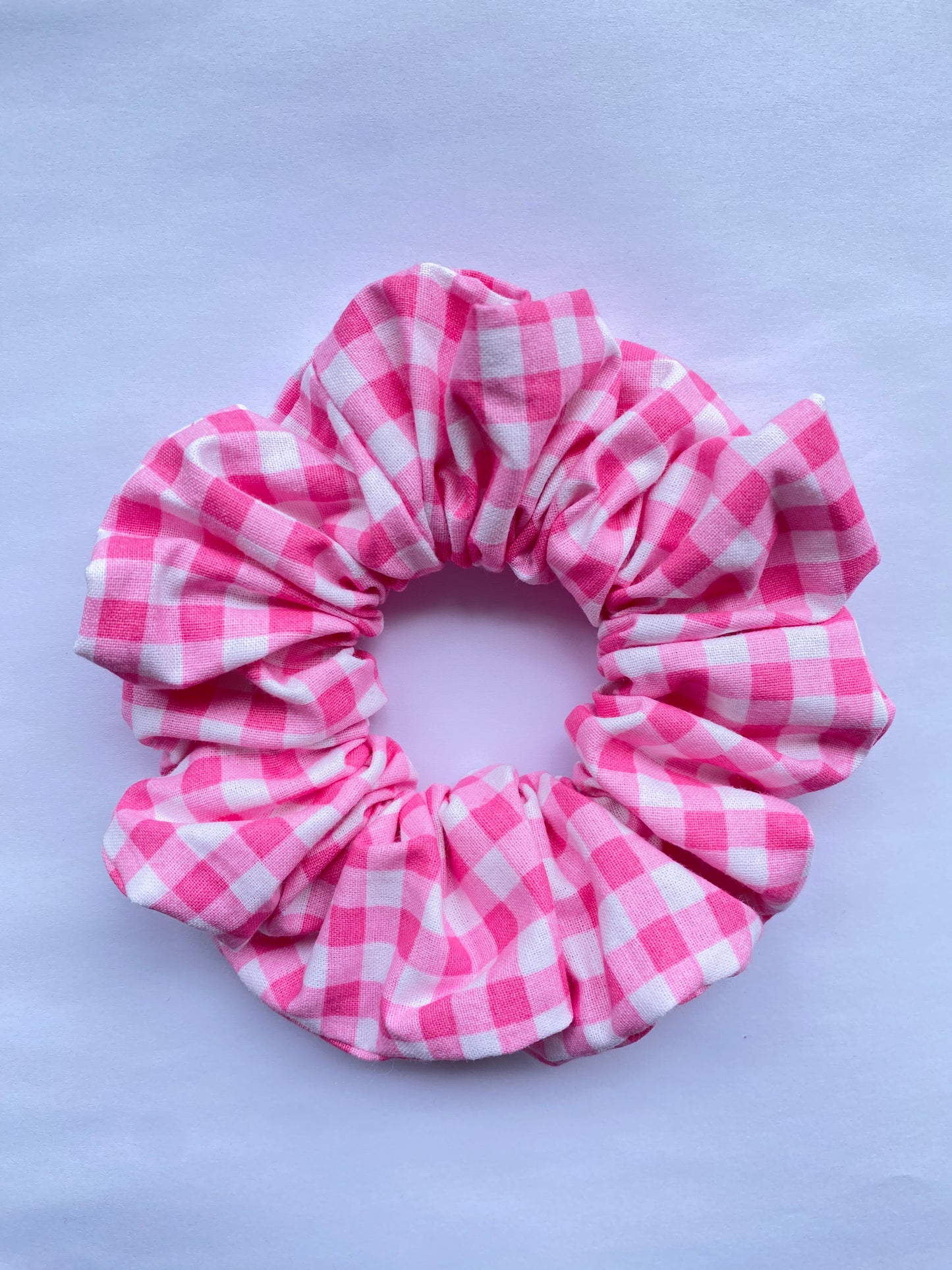 Pink Gingham Jumbo Scrunchie