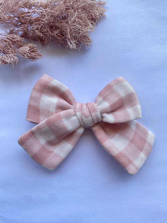 Rose Gingham Mimmy Bow