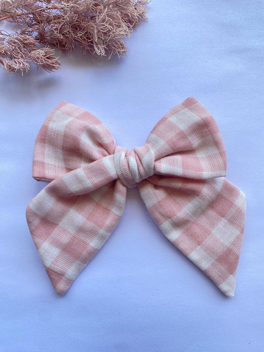 Rose Gingham Macie Bow