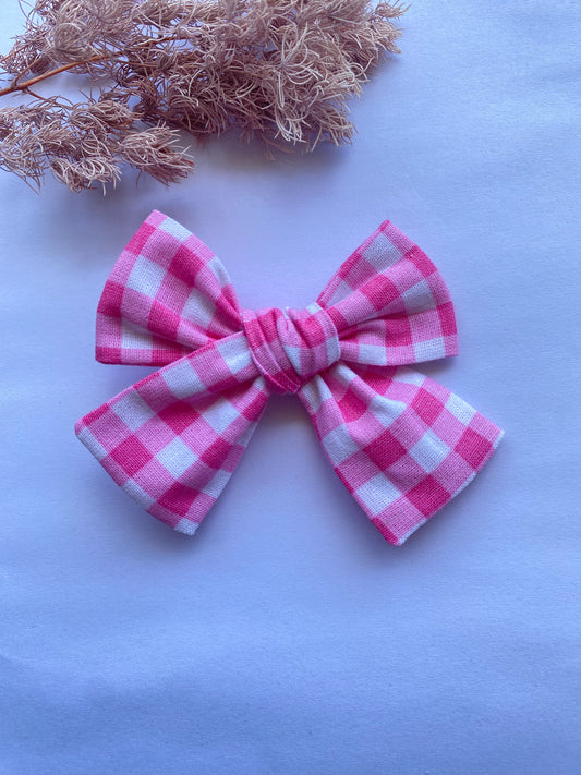 Pink Gingham Mimmy Bow