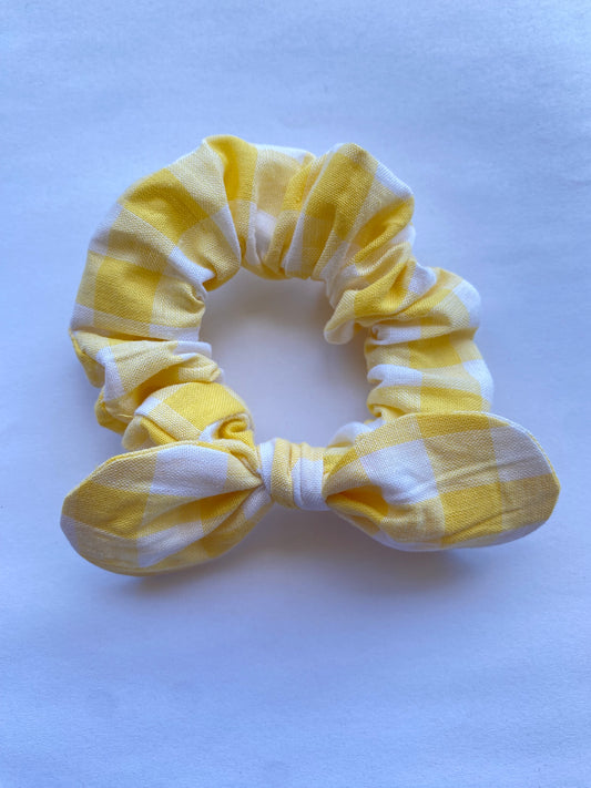 Buttercup Gingham Mini Scrunchie