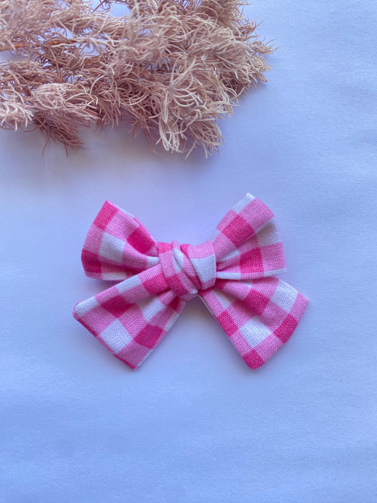 Pink Gingham Imogen Bow