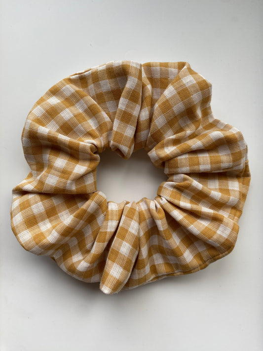 Mustard Gingham Jumbo Scrunchie