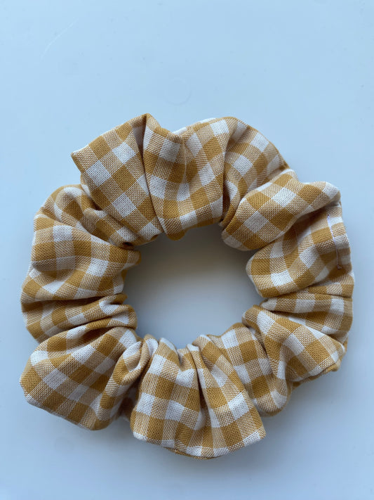 Mustard Gingham Classic Scrunchie