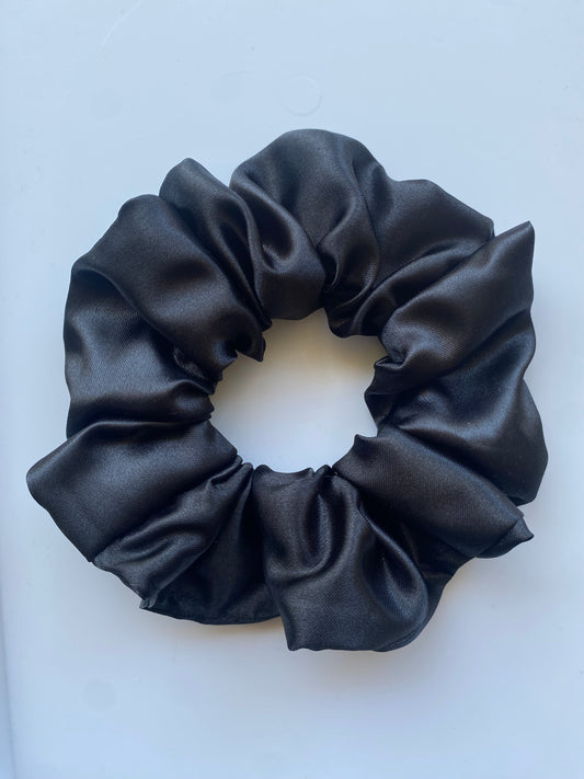 Black Satin Classic Scrunchie