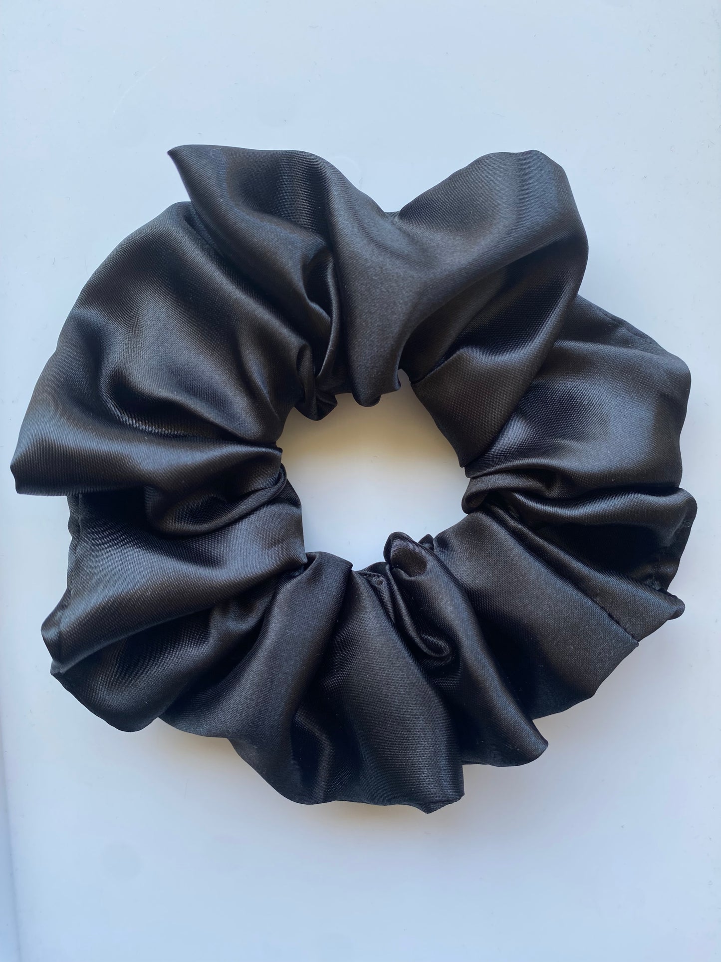 Black Satin Jumbo Scrunchie