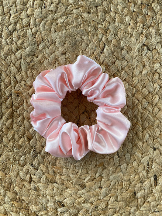 Baby Pink Satin Scrunchie