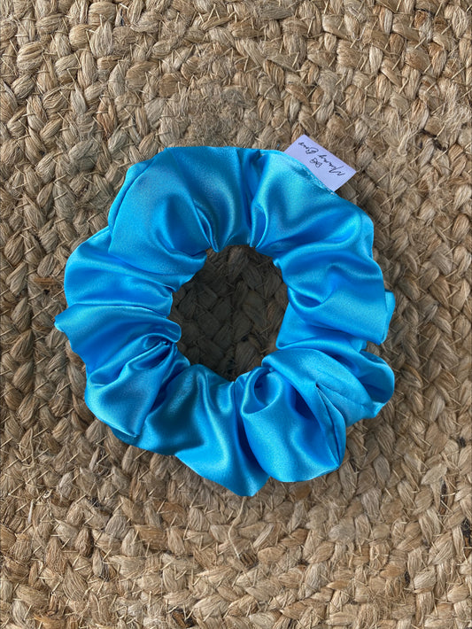 Cobalt Satin Scrunchie