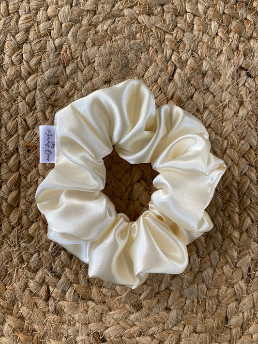 Ivory Satin Scrunchie