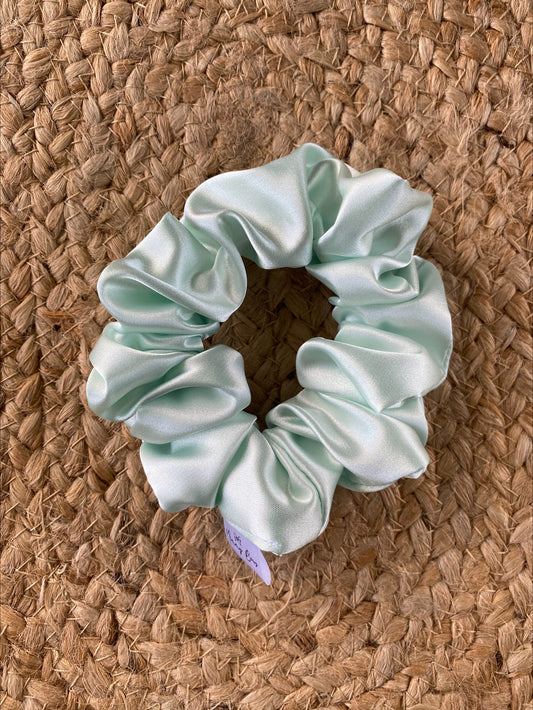 Minty Satin Scrunchie