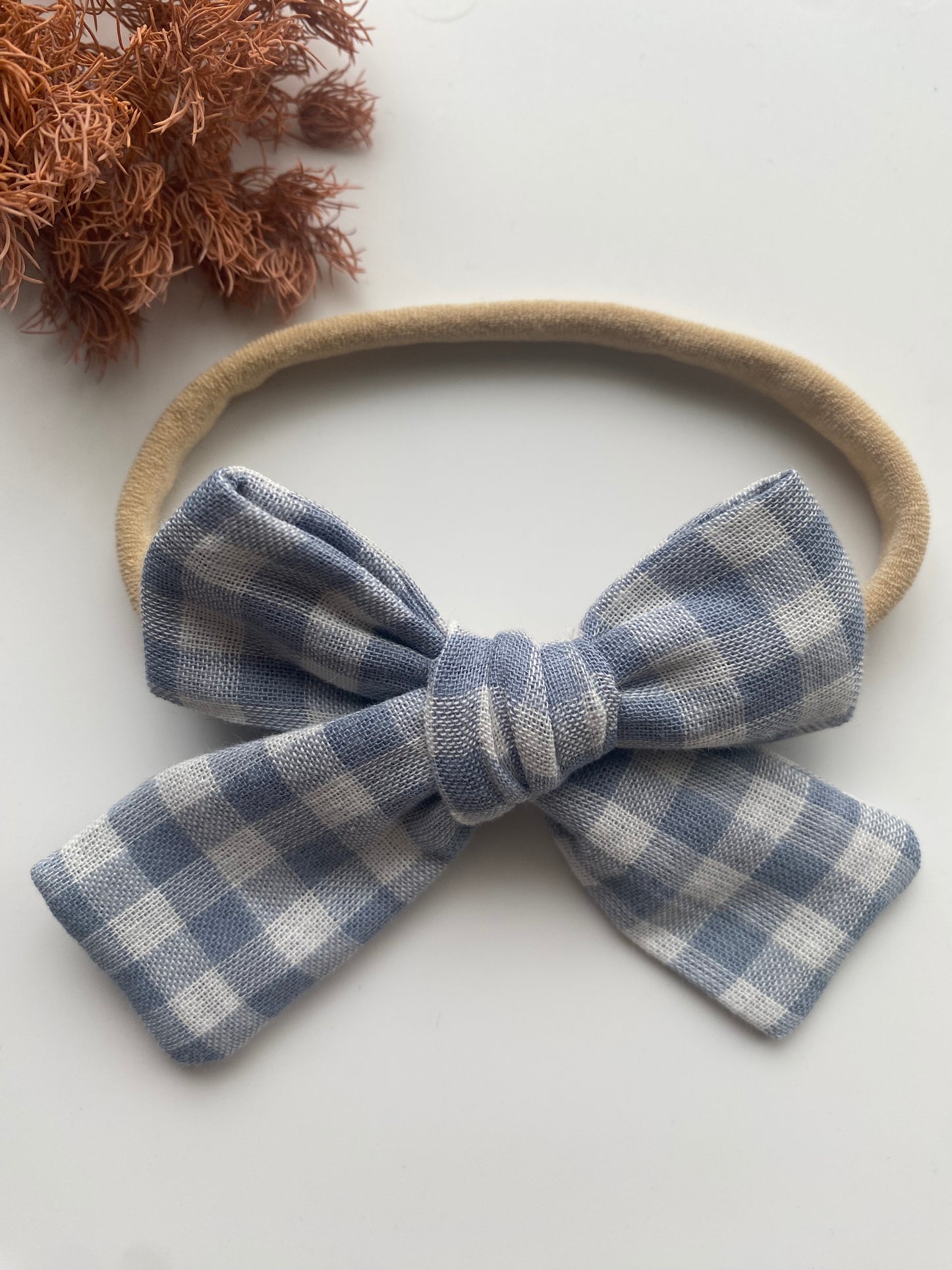 Blue Gingham Mimmy Bow