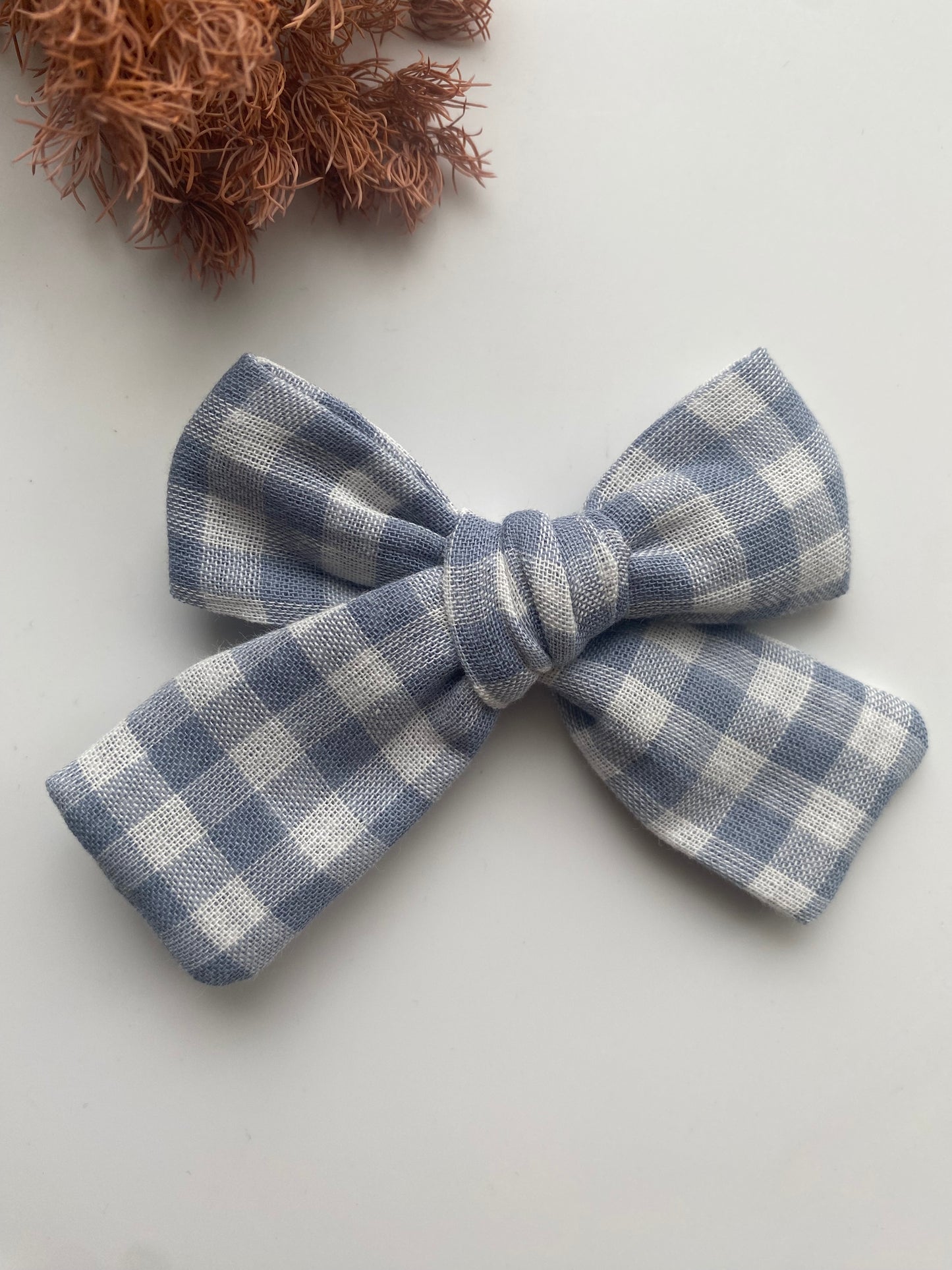 Blue Gingham Mimmy Bow