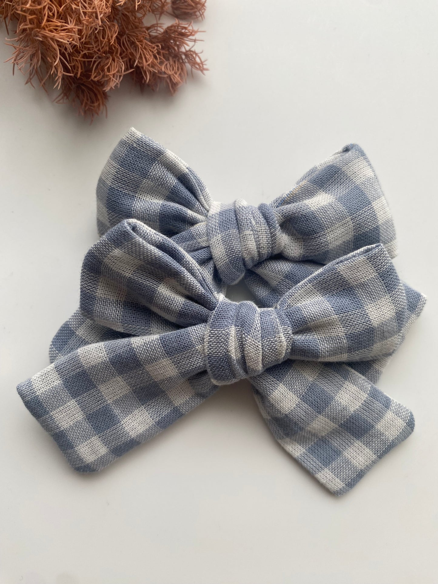 Blue Gingham Mimmy Bow