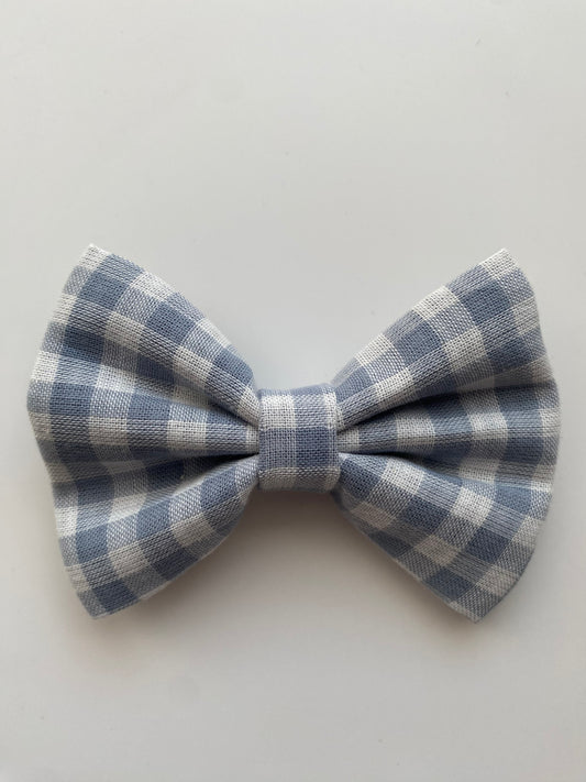 Blue Gingham Bow Tie